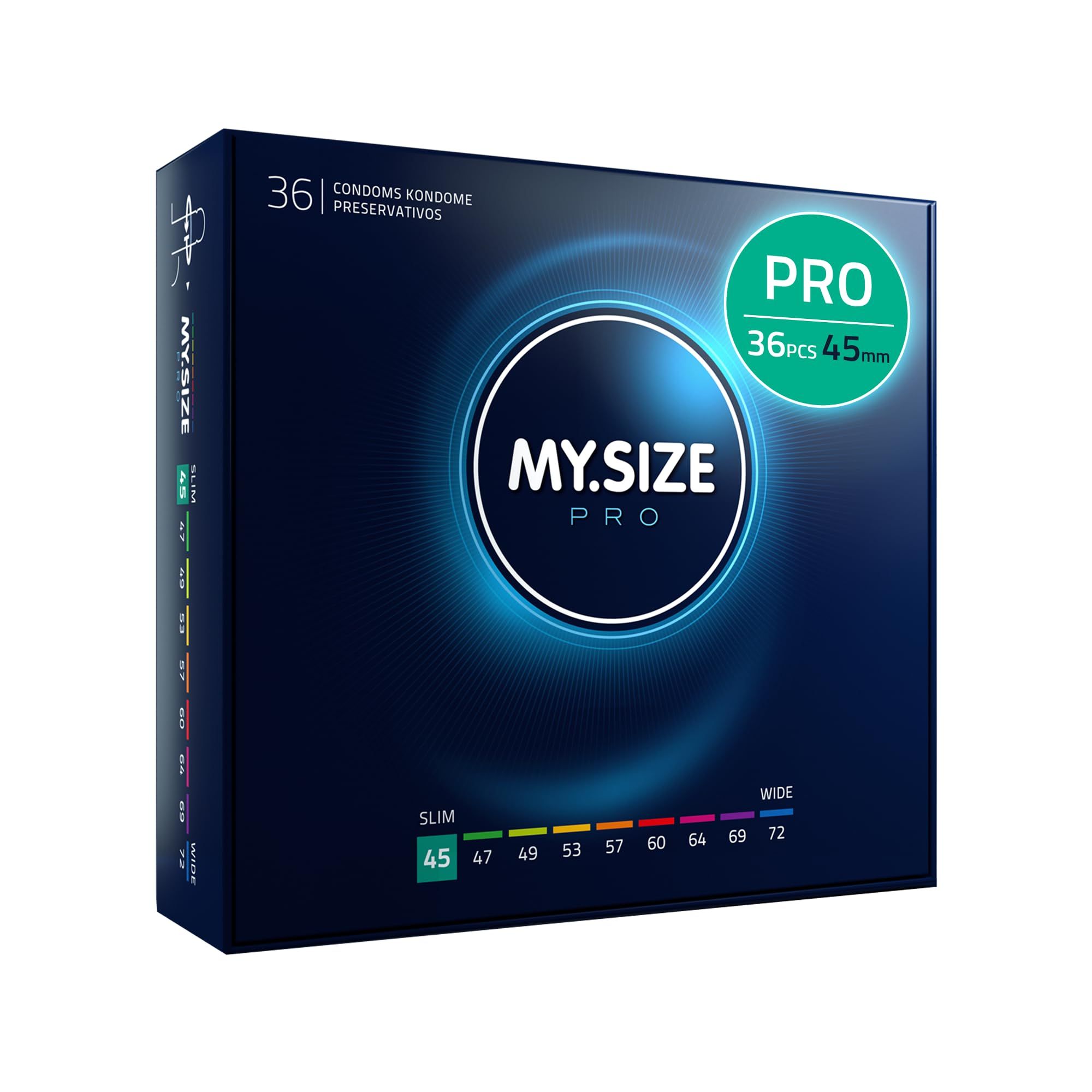 Emballage de préservatifs My.Size PRO, 36 pièces, taille 45mm.