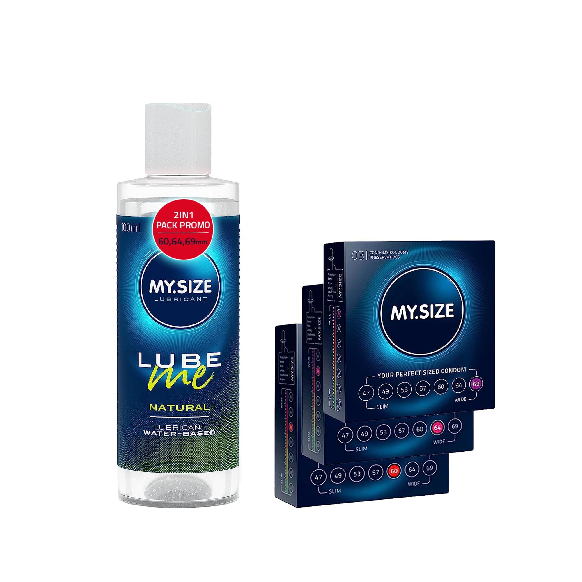 MY.SIZE Préservatifs + LUBE ME Natural Set
