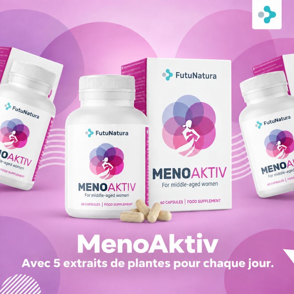 FutuNatura MenoAktiv : Plusieurs bouteilles et boîtes, 5 extraits de plantes.