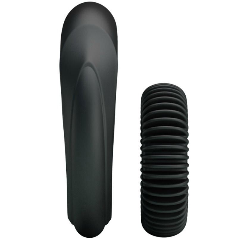 Deux anneaux noirs en silicone, un lisse et un côtelé, sur fond blanc.