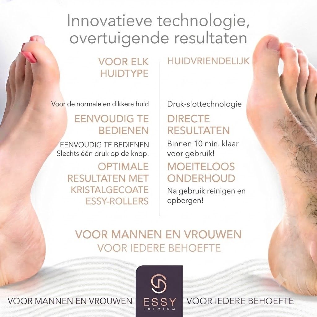 Voetverzorgingsapparaat met kristallen rollers voor alle huidtypen, eenvoudig te bedienen.
