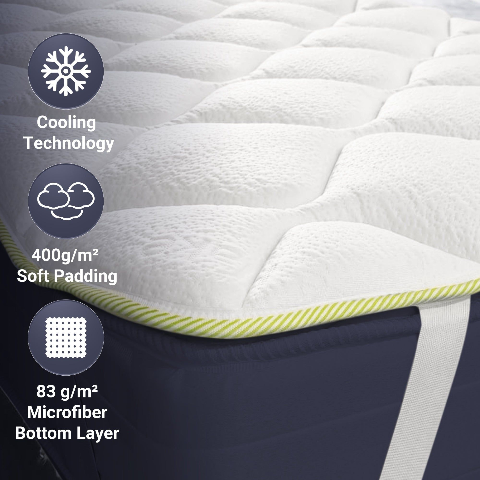 the White Stone Verkoelend Topmatras met Elastieken 200x200