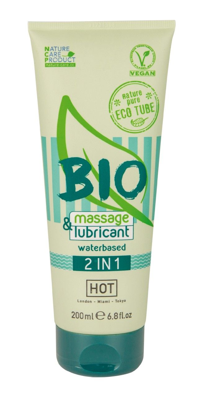 Tube de BIO Massage & Lubrifiant 2EN1, à base d'eau, HOT.