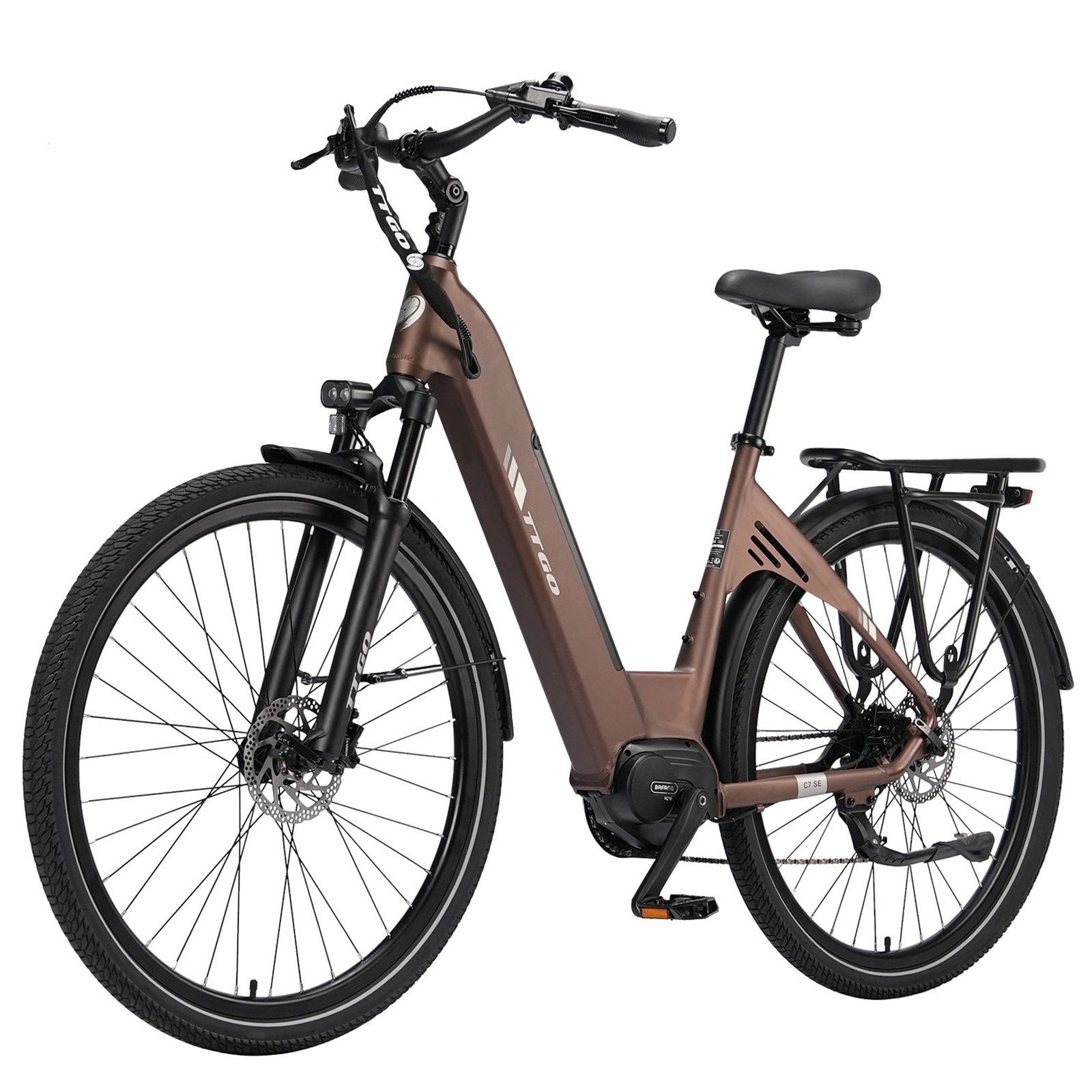 TTGO C7 SE Vélo électrique, 36 V 18 Ah, grande autonomie, avec moteur central Bafang