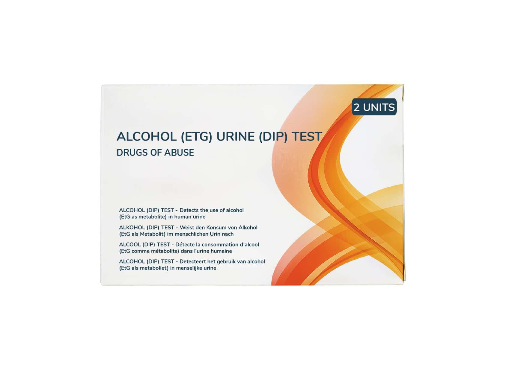 Test urinaire d'alcool (ETG), 2 unités. Détecte l'utilisation d'alcool (ETG) comme métabolite dans l'urine humaine.