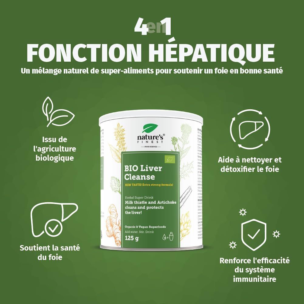 Nature's Finest Bio Liver Cleanse - Détox foie avec chardon-marie & artichaut