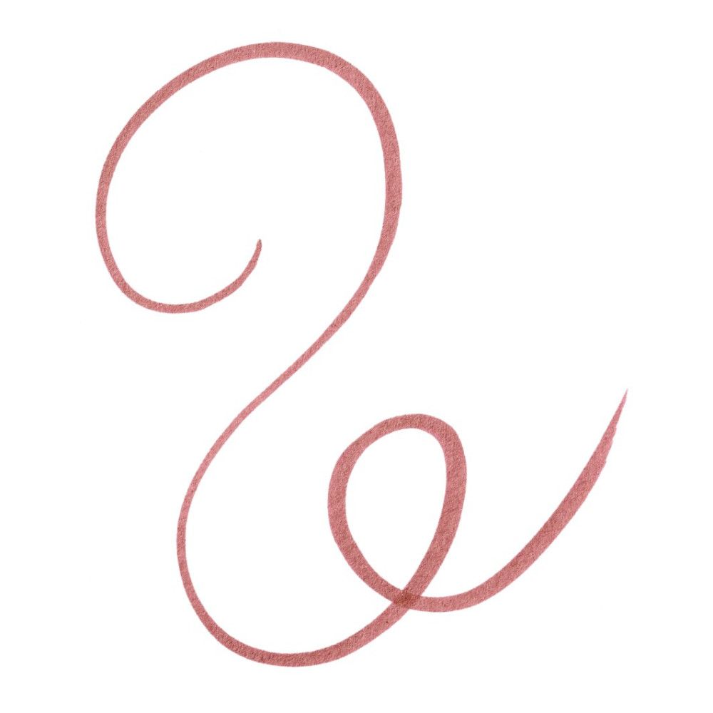 Roze gebogen lijn op witte achtergrond.