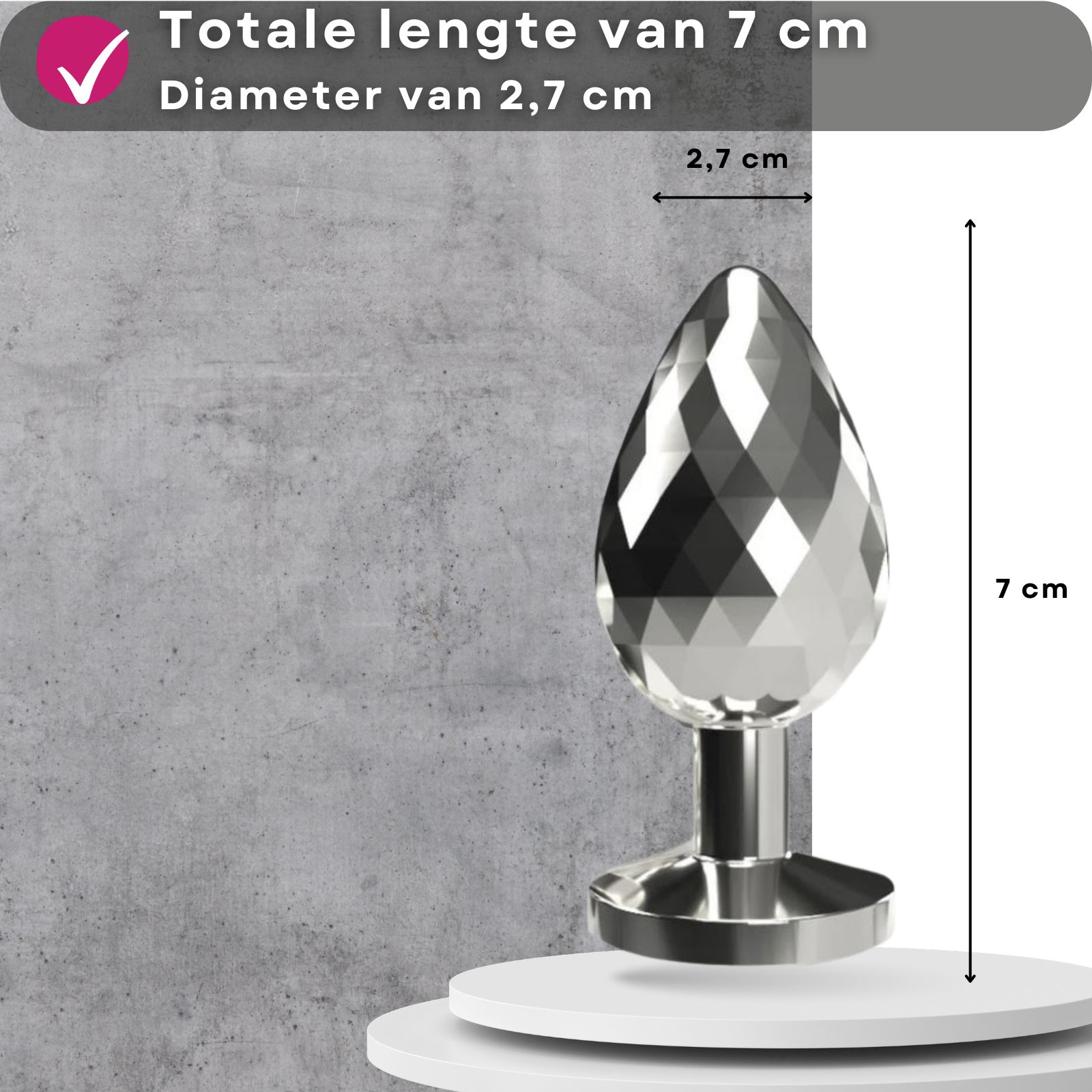 Lovelyness - Anale plug met decoratieve steen van metaal S - Diamant