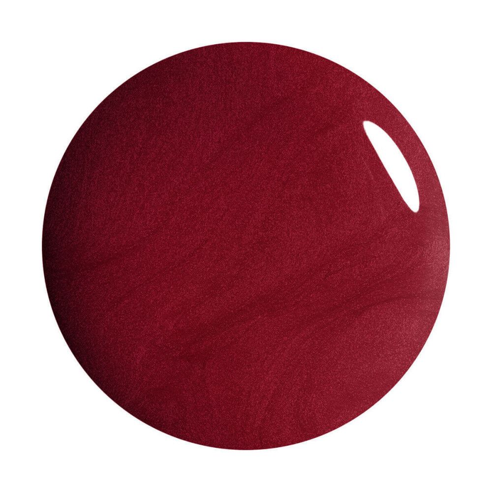 Test de couleur de vernis à ongles rond et brillant, bordeaux.