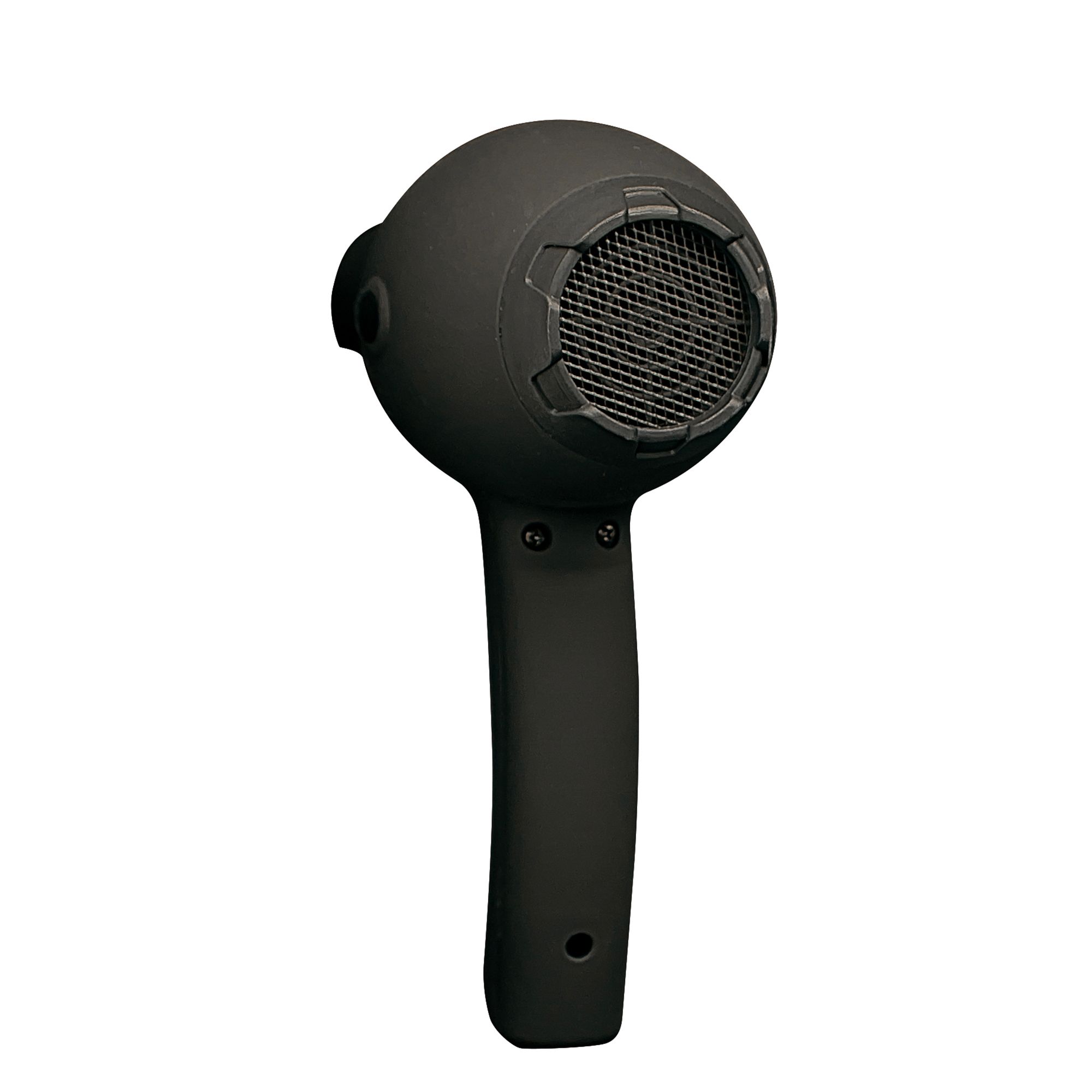 Sèche-cheveux noir, gros plan. Avec poignée et buse.