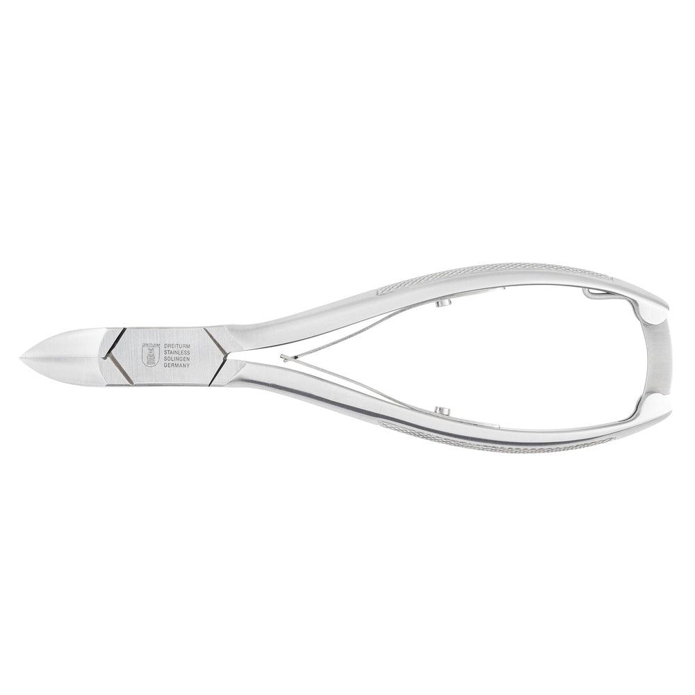 Solingen metalen pedicuretang met taps toelopende snijbladen en ergonomische handgrepen.