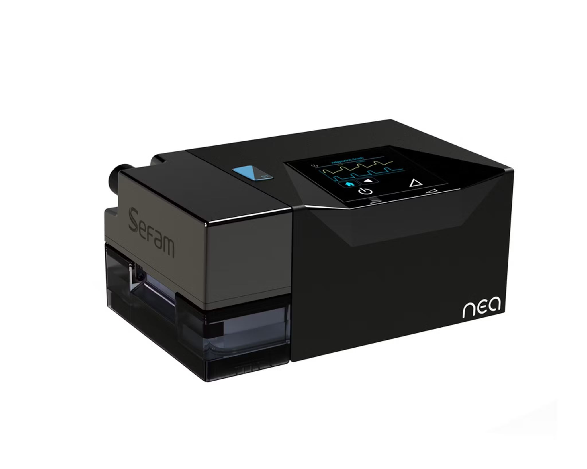 Sefam Néa DUO ST apparaat met bevestigd waterreservoir en display.