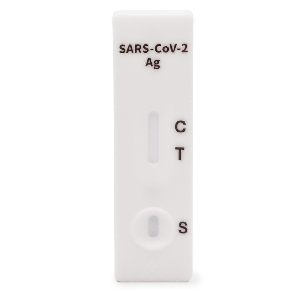 Bandelette de test avec les marquages C, T et S. Impression: SARS-CoV-2 Ag.