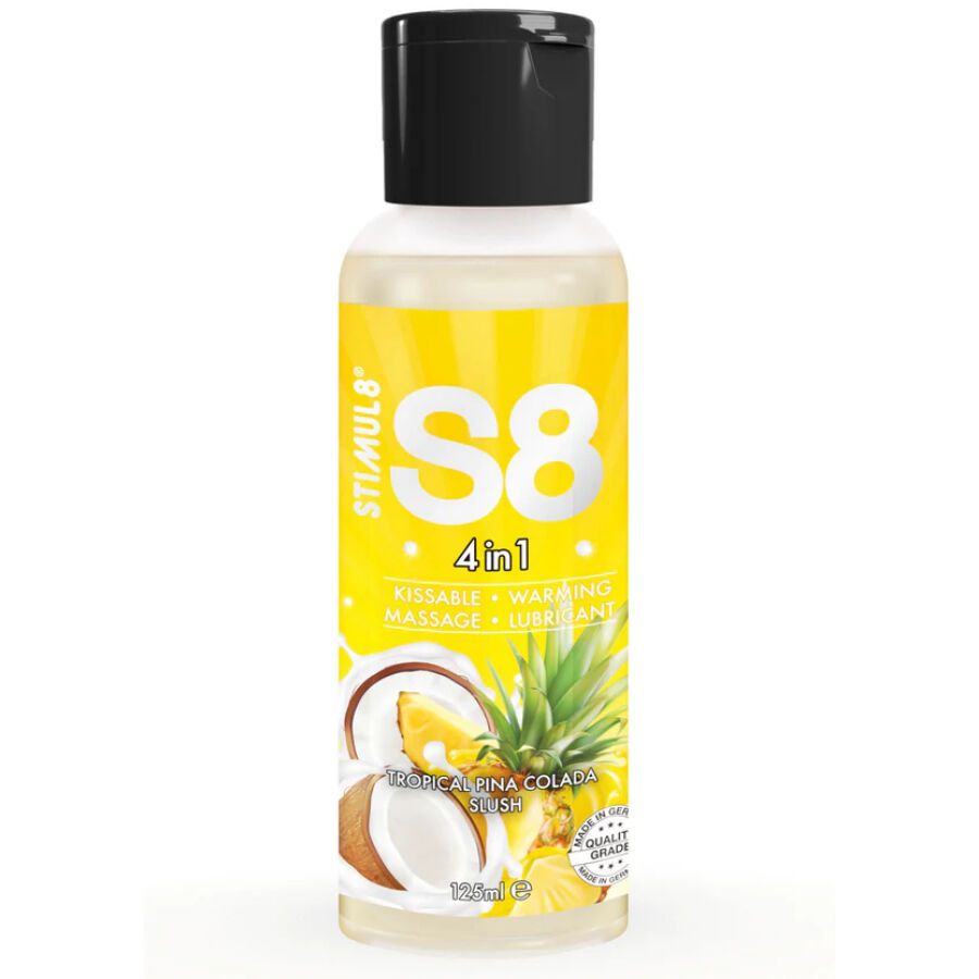 Stimul8 S8 4in1 glijmiddel Tropical Pina Colada Slush, 125ml fles.