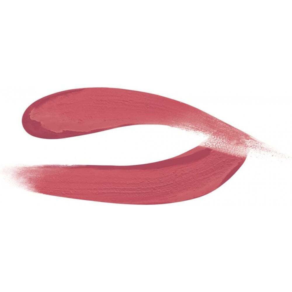 Échantillon de rouge à lèvres rose. Deux traits se rejoignent au centre.