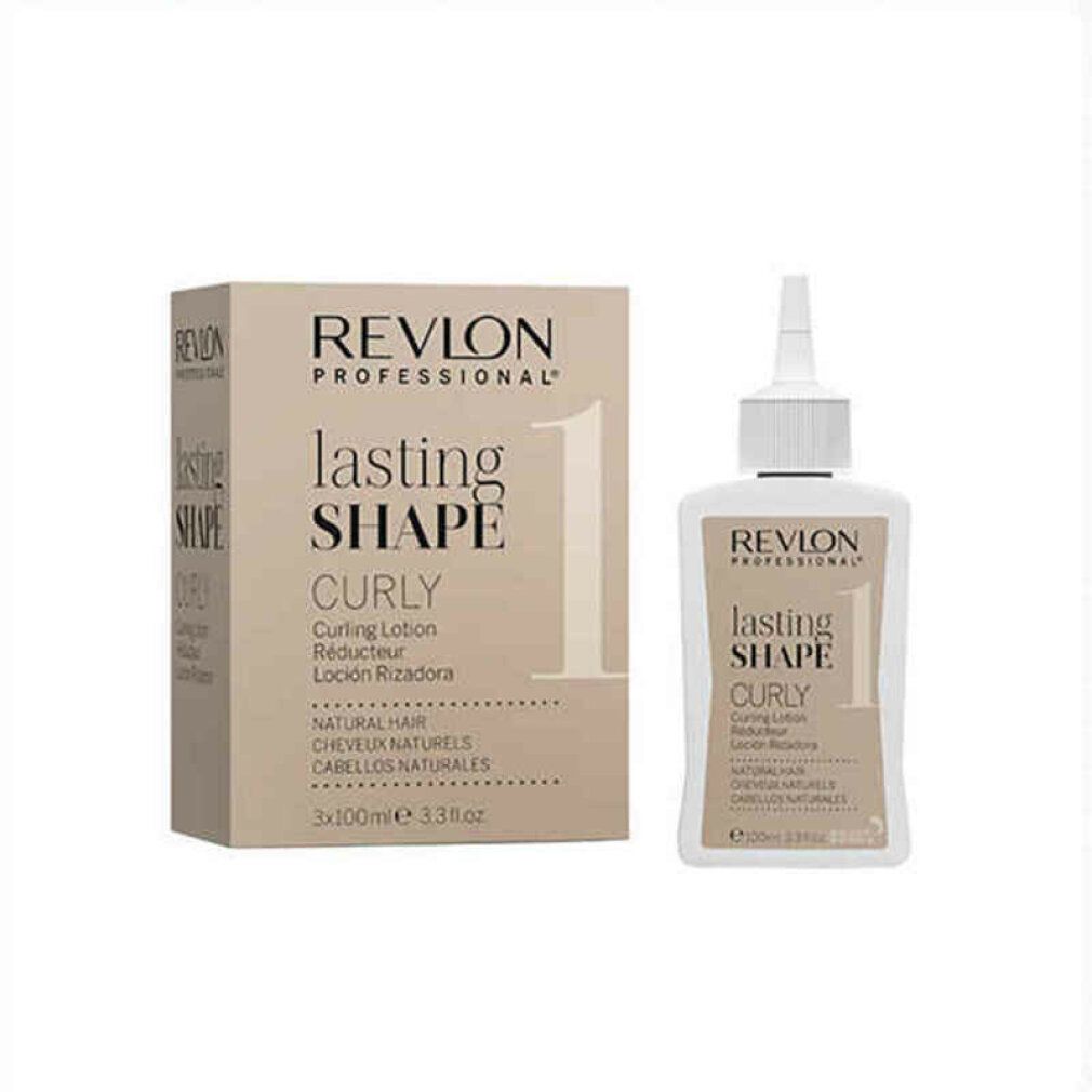 Verpakking en fles Revlon Professional Lasting Shape Curly. Krullotion. Opschrift: Natural Hair. 3x100ml.