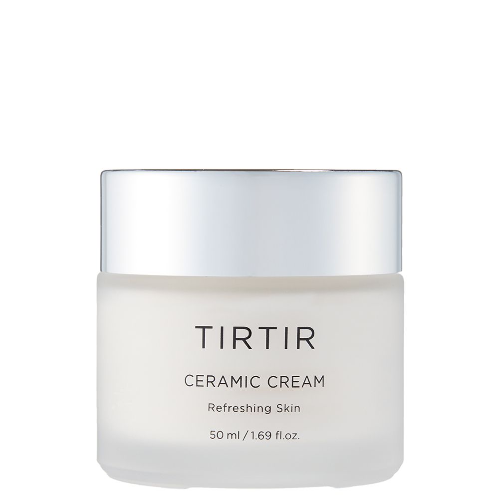 Tir Tir Ceramic Cream in een matglazen pot met zilverkleurige dop.