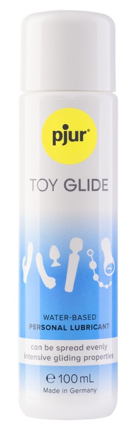 Fles Pjur Toy Glide glijmiddel, 100ml, op waterbasis.