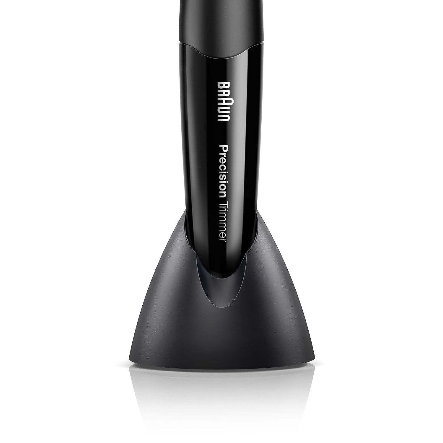 Braun Precision Trimmer PT5010 sur son support de charge.