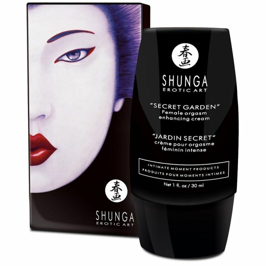 Shunga Erotic Art Secret Garden crème en verpakking met Geisha-motief.