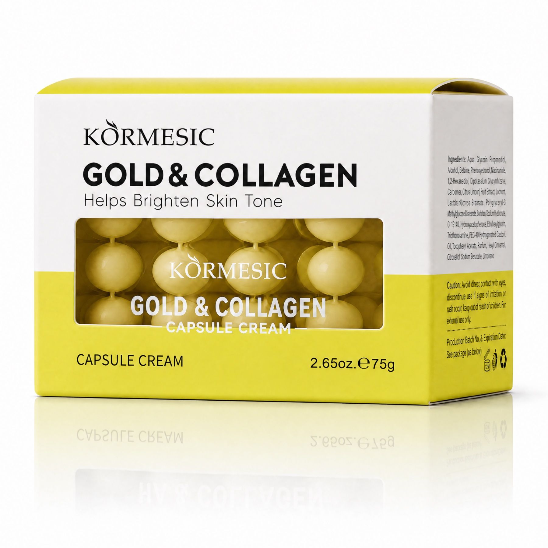 KORMESIC  Crème visage au collagène et à l'or (capsules) – Éclat radieux