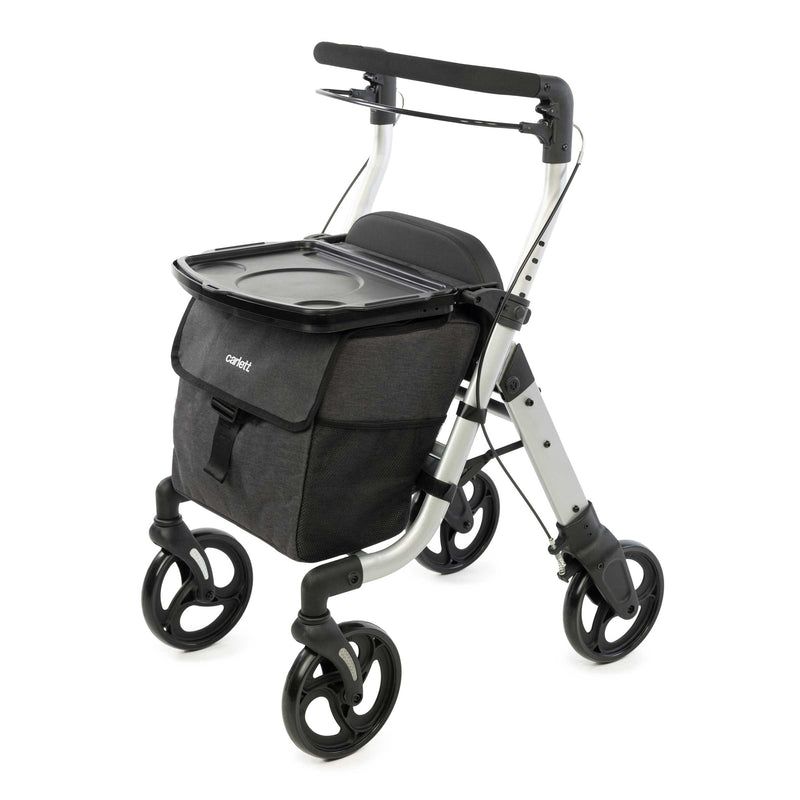 Déambulateur Carlett LETT Walk avec siège, plateau et sac amovible.