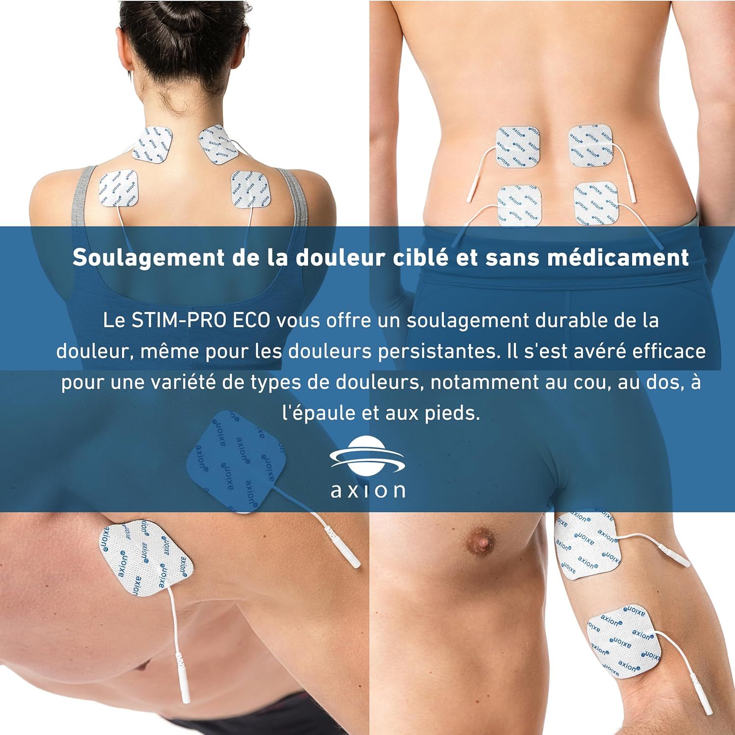 axion® appareil TENS STIM-PRO Eco avec batterie Li-Ion bloc 9V