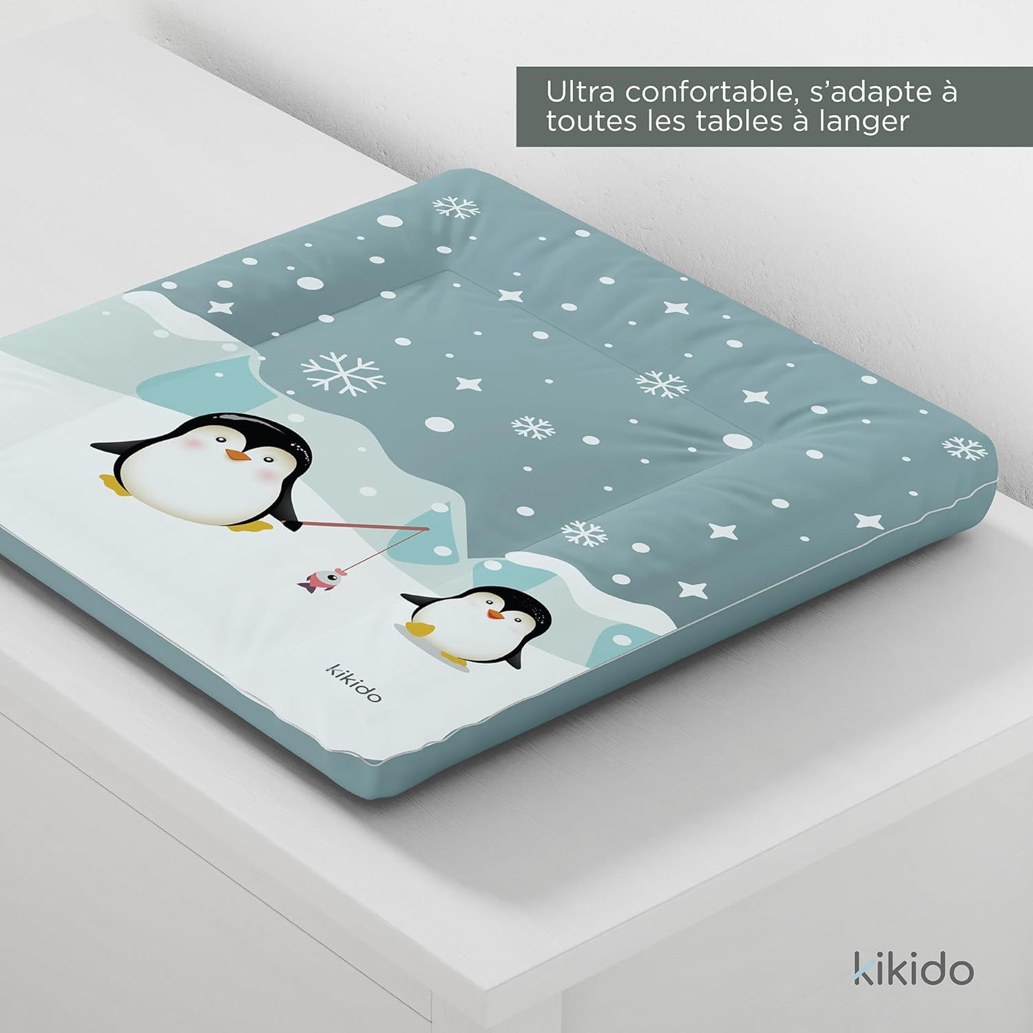 Kikido Matelas à Langer 75x70, Pingouins