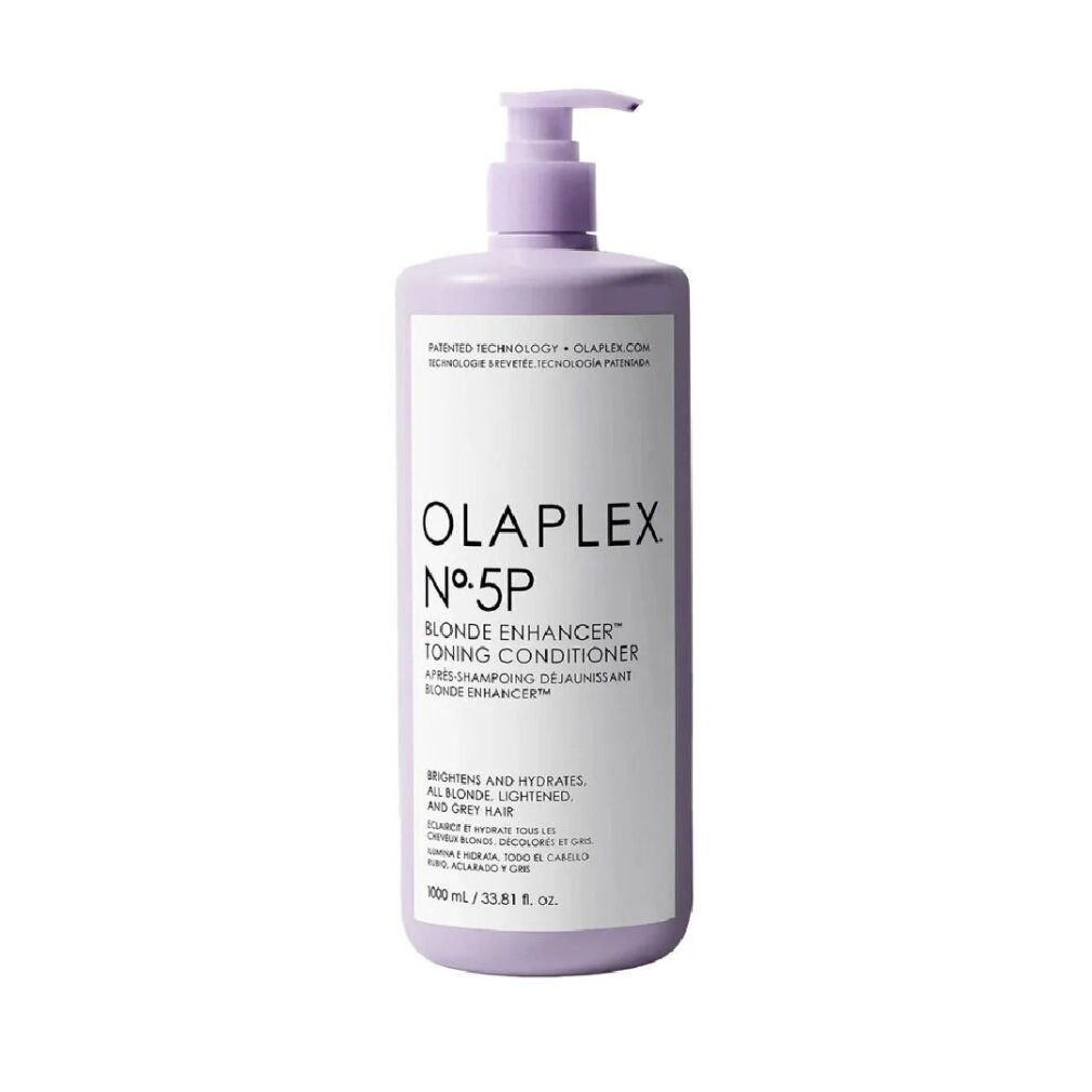 Olaplex N°5P Revitalisant dans une bouteille lavande avec distributeur à pompe.