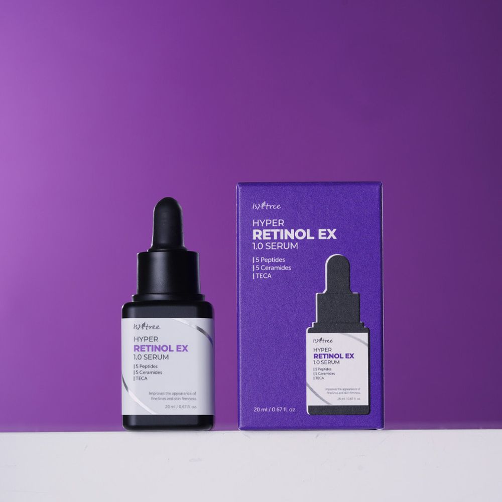 ISNTREE Hyper Retinol EX 1.0 Serum fles en verpakking.