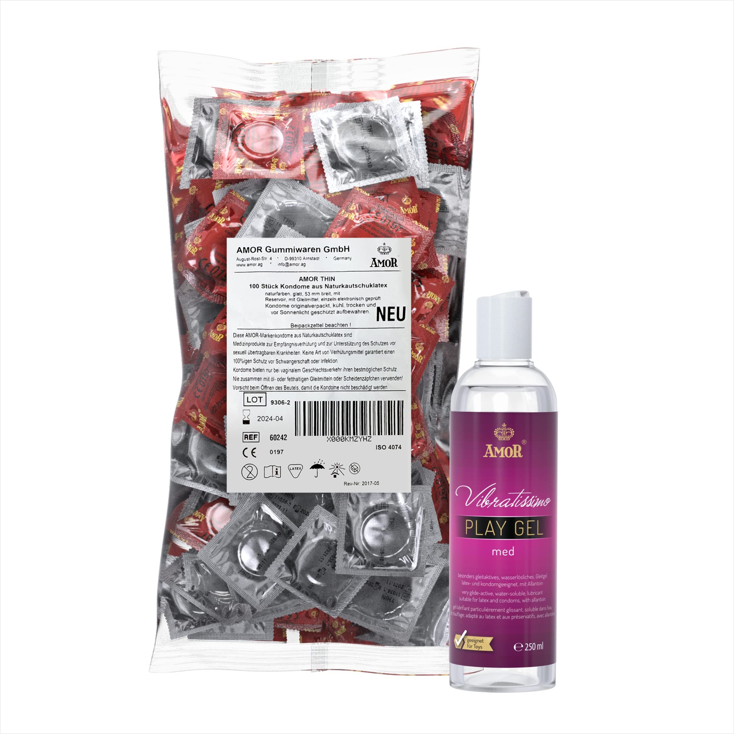 AMOR Strong Condooms + PlayGel Silicone Set