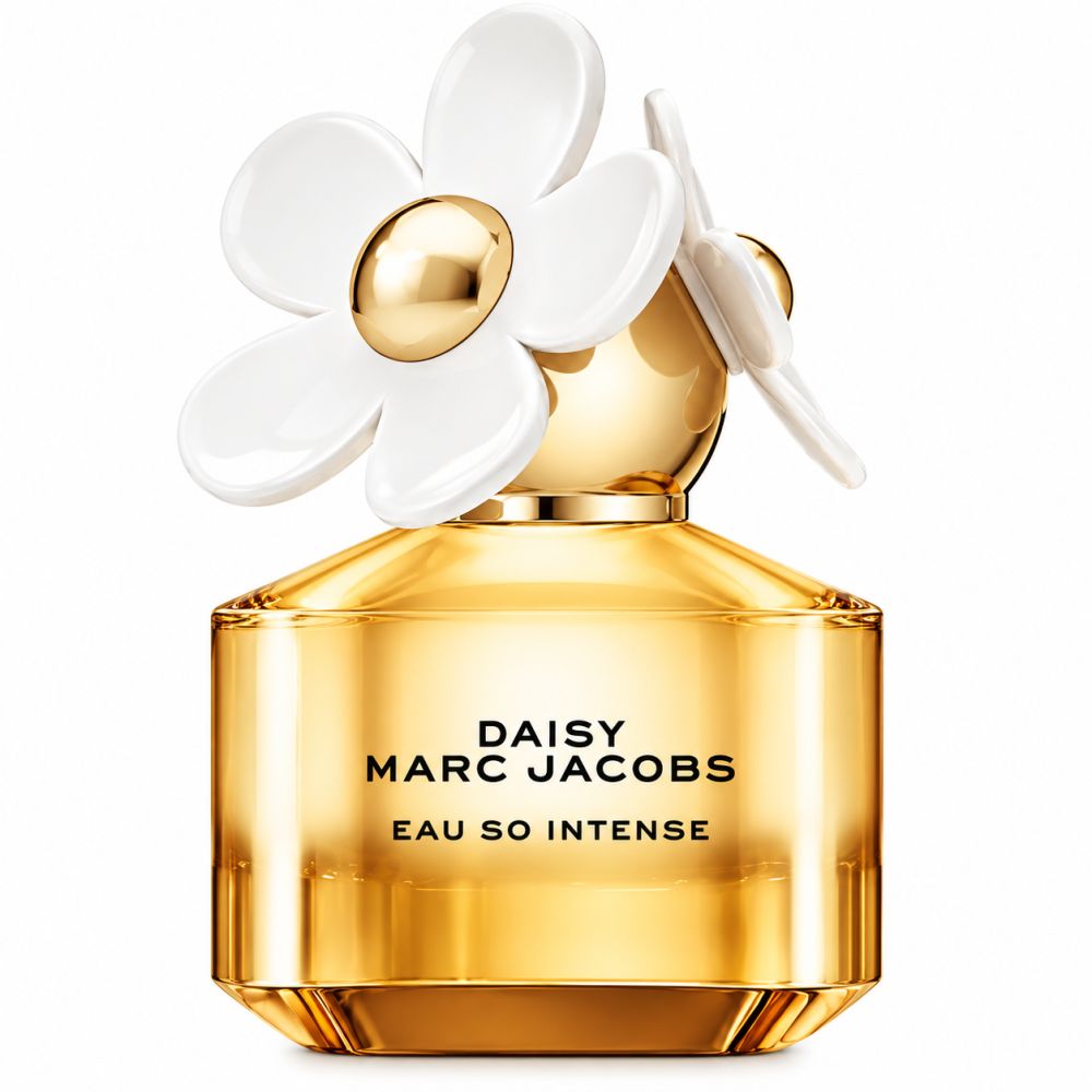 Marc Jacobs Daisy Eau So Intense damesgeur, 30 ml fles met bloemapplicatie.