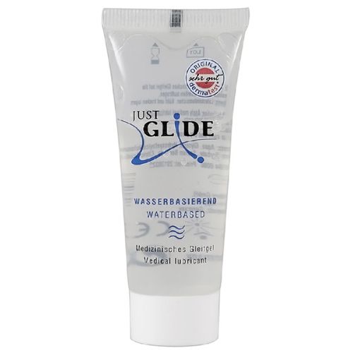 Transparante tube met productnaam en tekst. Watergebaseerde glijmiddel. Medische benaming.
