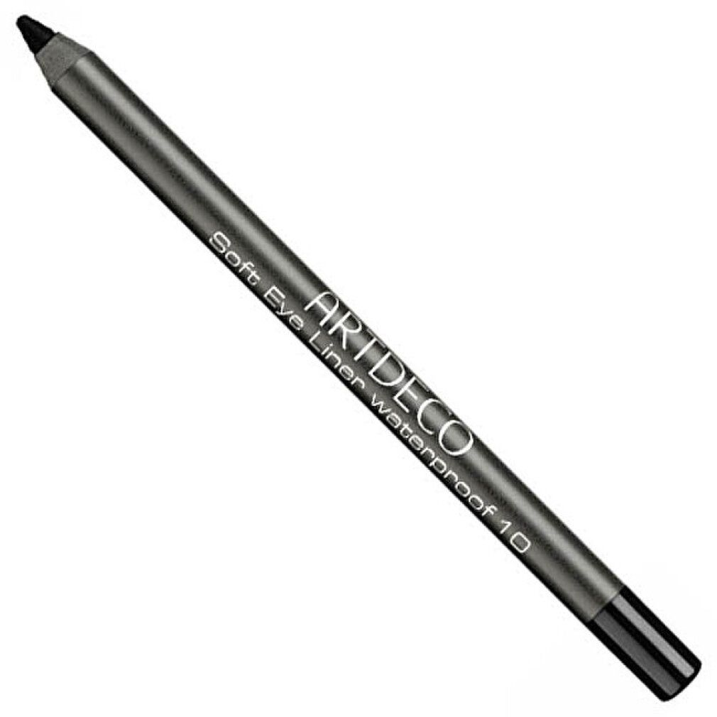 Crayon Artdeco Soft Eye Liner Waterproof 10 gris. Pointe noire, corps gris avec texte blanc. Inscription: Soft Eye Liner waterproof 10.