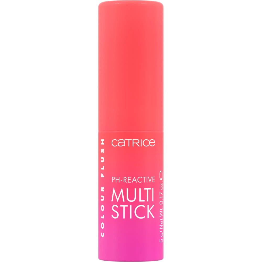 Multi-stick rose et rouge. Inscription: Catrice, Colour Flush, pH-Reactive Multi Stick.