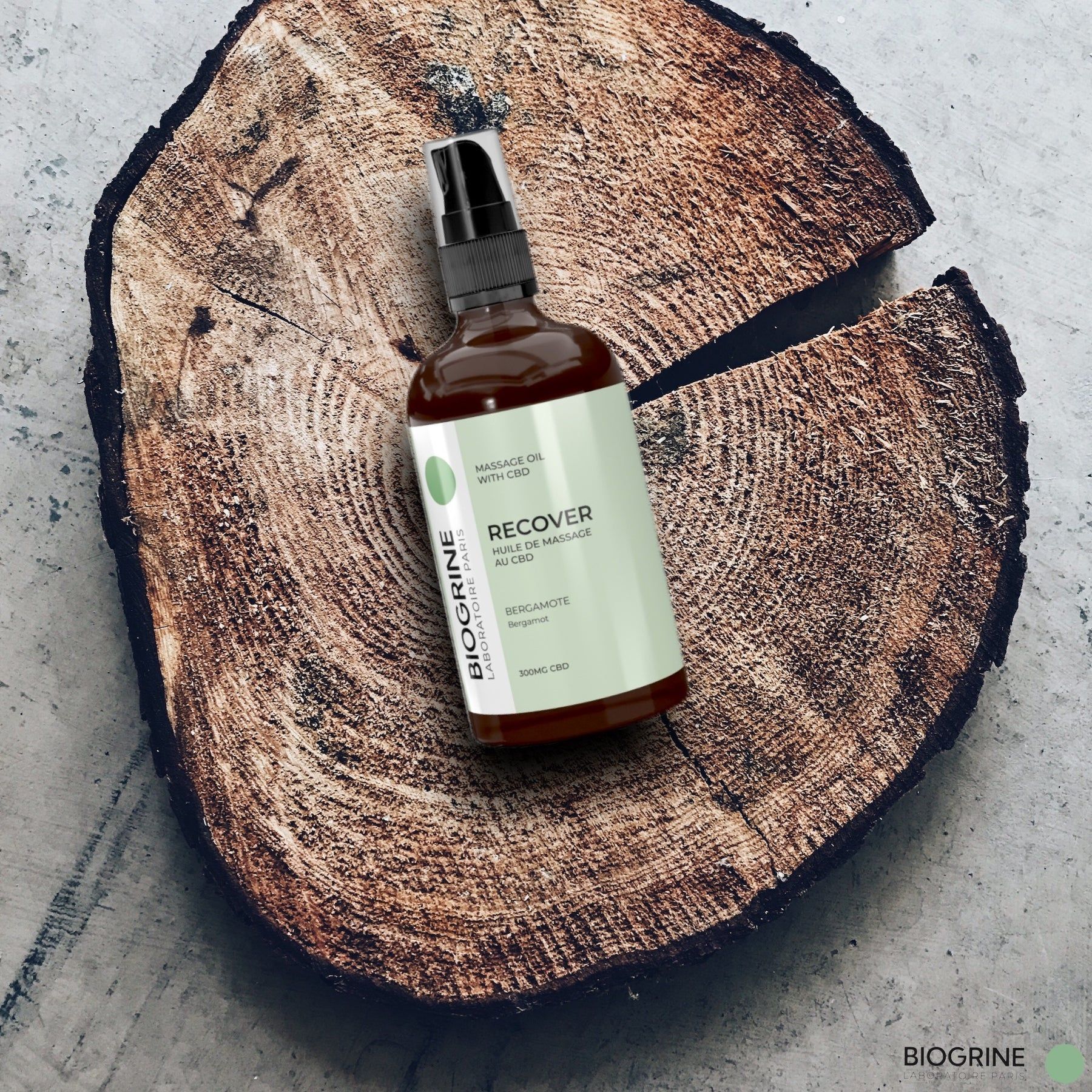 BIOGRINE "RECOVER" CBD-massageolie met bergamot