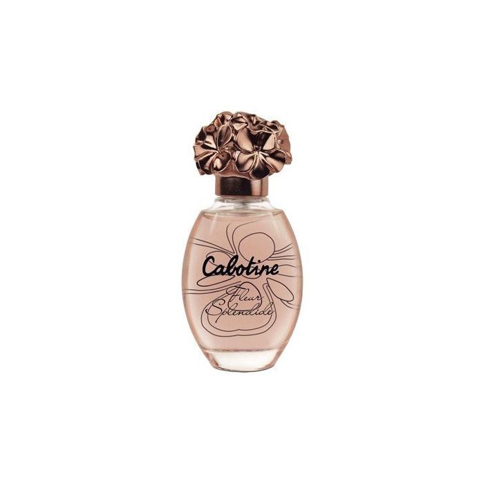 Flacon de parfum Cabotine Fleur Splendide Edt avec un bouchon floral.