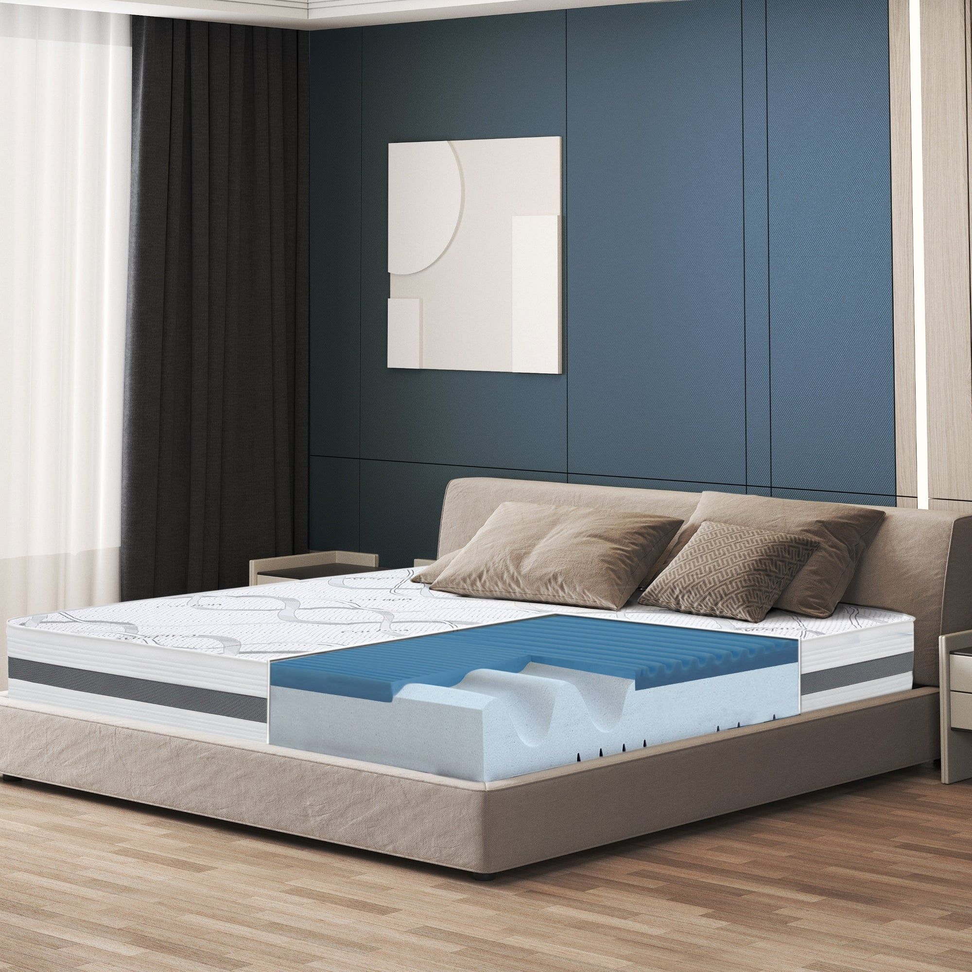 The White Stone Traagschuim Matras 80x190 cm Hoogte 22 cm | Hypoallergeen en Ademend Tijk