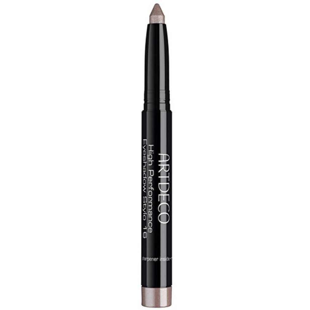 Artdeco High Performance Eyeshadow Stylo. Stylo noir avec nom du produit. Pointe grise.