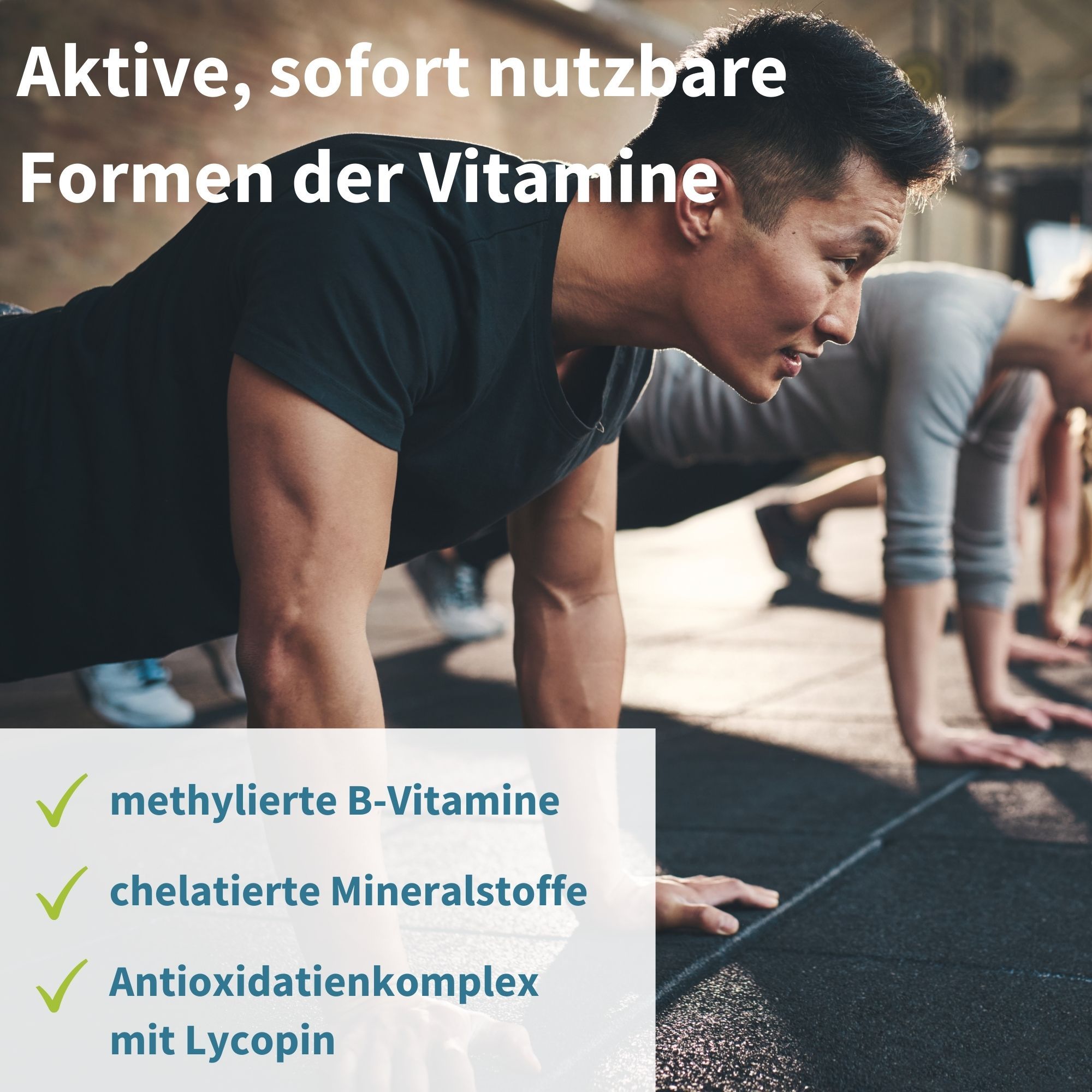 Formes de vitamines actives prêtes à l'emploi dans Igennus Multivitamines pour Hommes.