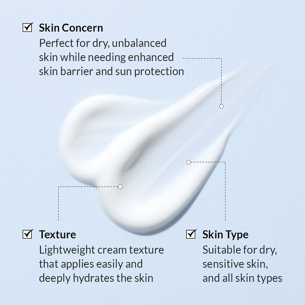 Texture de crème avec des marqueurs pour le type de peau, la texture et l'état de la peau.