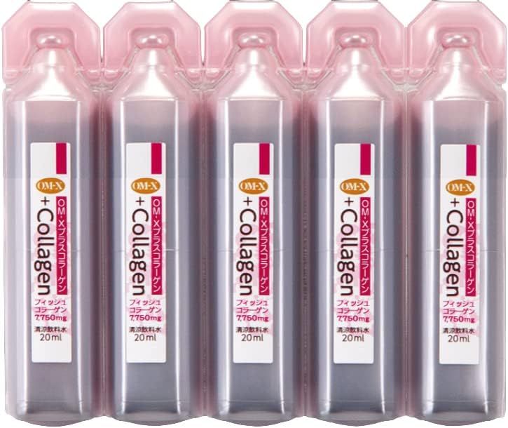 Cinq ampoules buvables Dr. OHHIRA Collagen+ de 20 ml, 7750 mg de collagène.