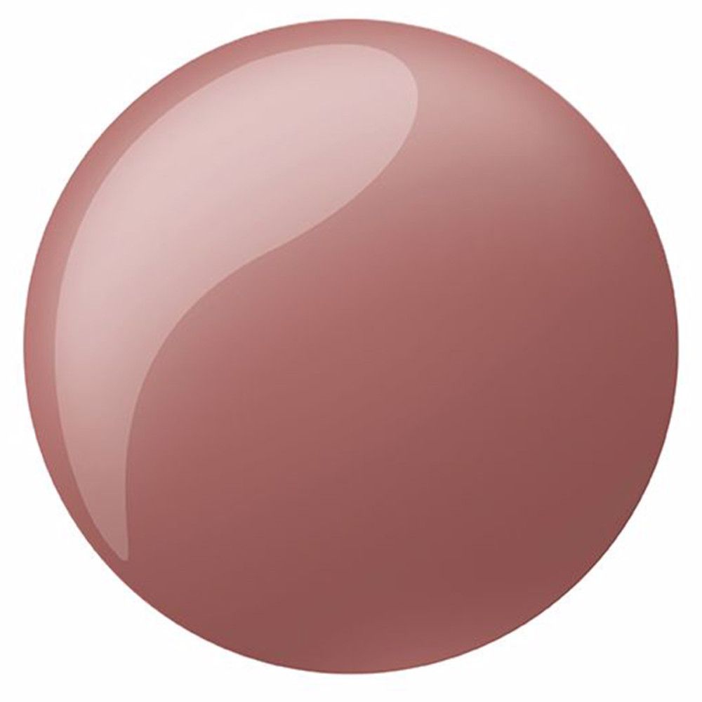 Tache ronde et brillante de vernis à ongles rose.