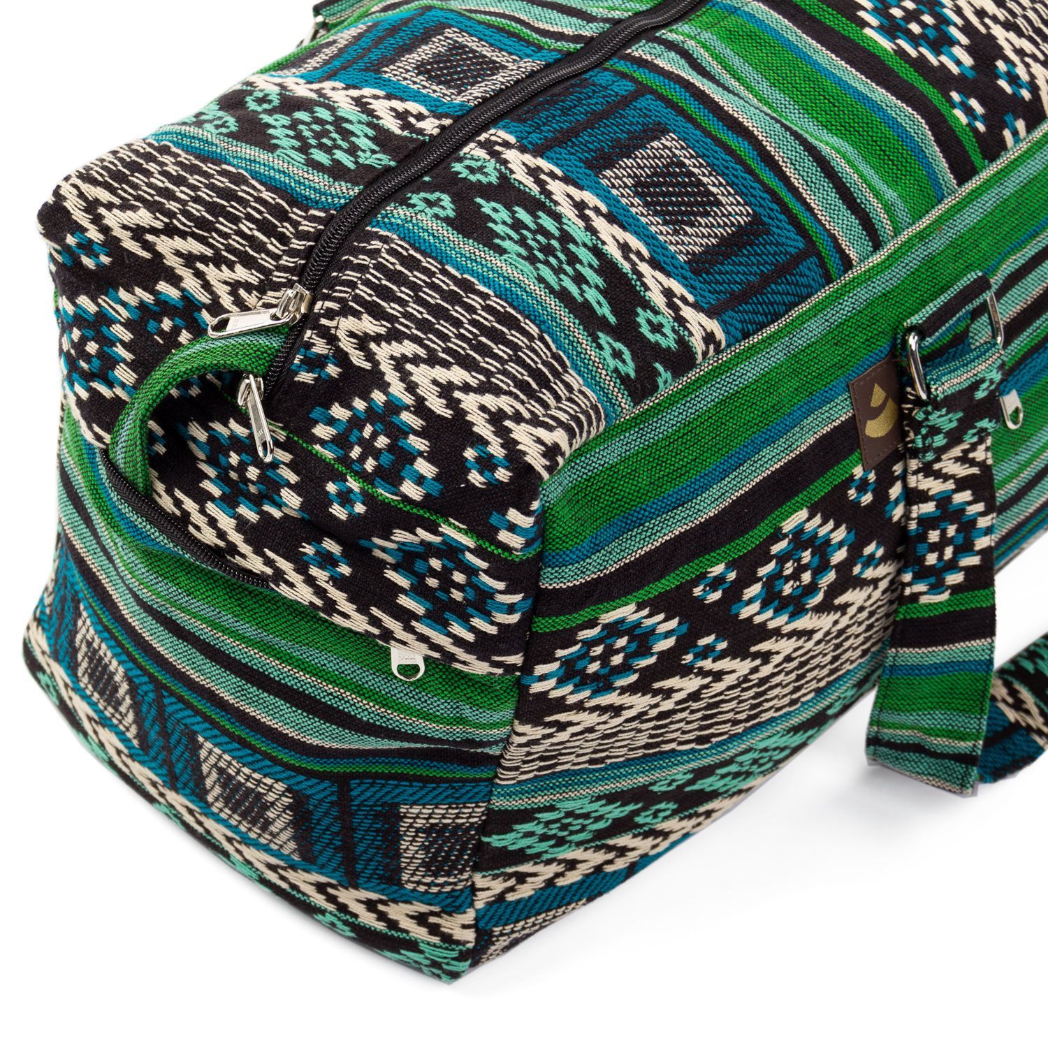 bodhi Collection ETHNO : Sac de Yoga Kit, motifs noir-blanc-vert
