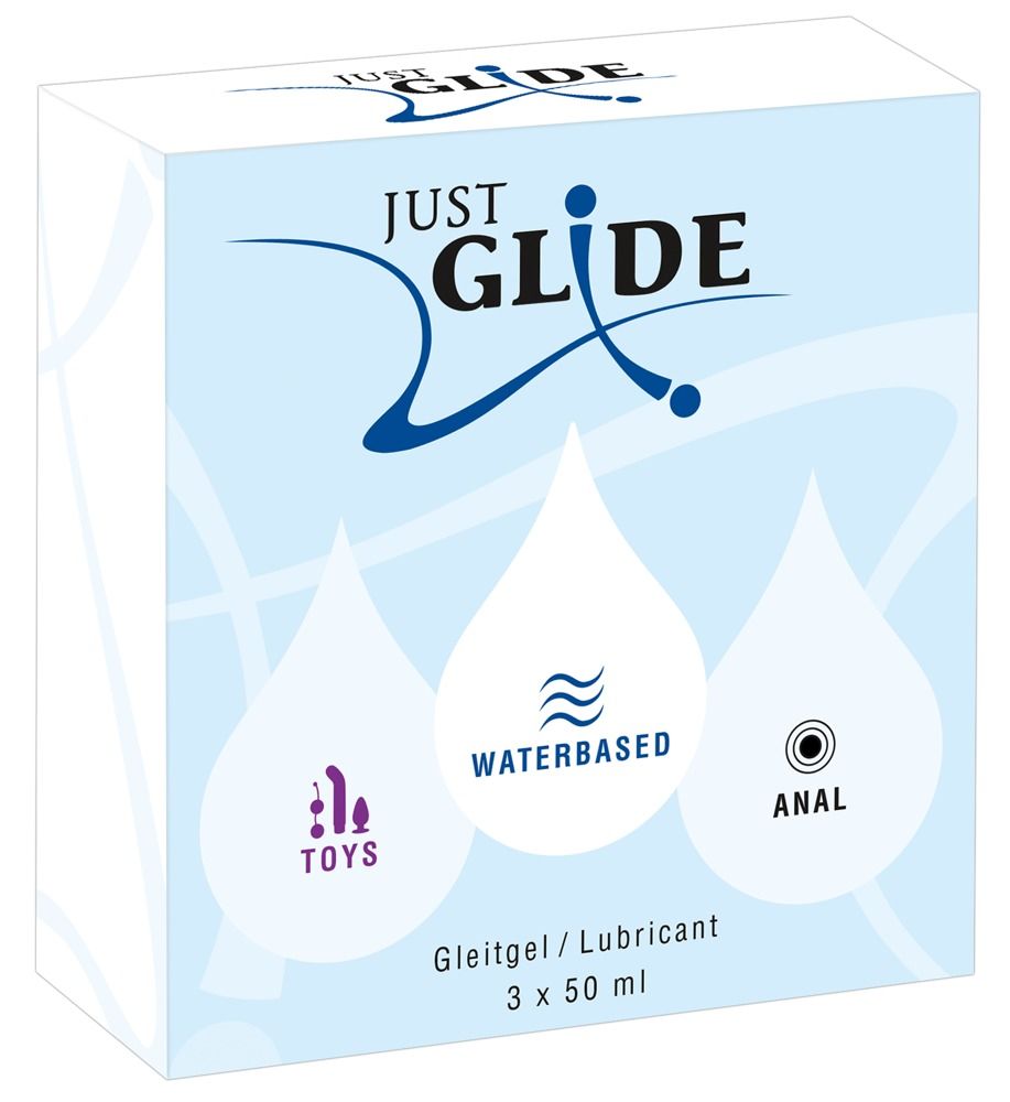 Trois tubes de gel lubrifiant : à base d'eau, anal et arôme fraise.