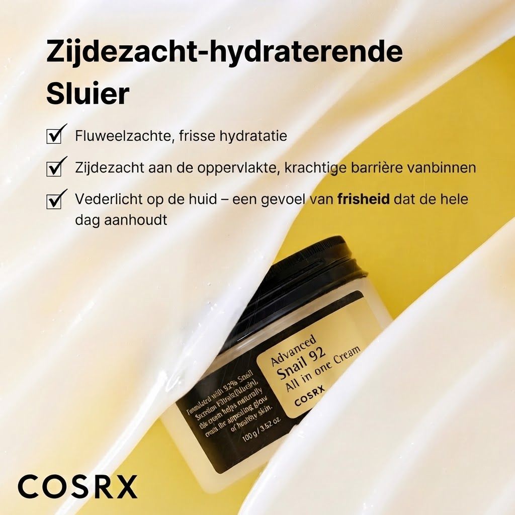 COSRX slakkencrème omhuld door een zijdezachte, hydraterende textuur.
