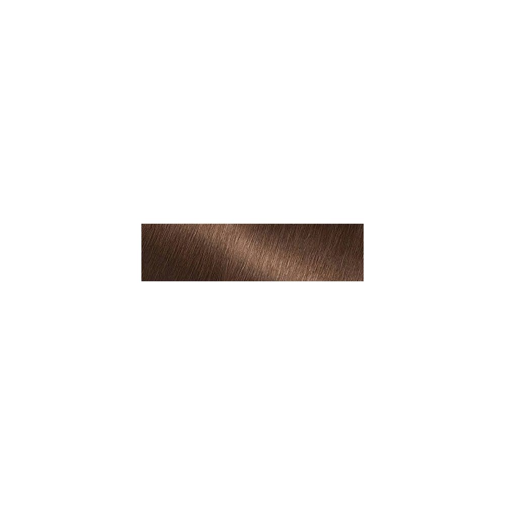 Mèche de couleur de cheveux marron. Échantillon de couleur pour Garnier Color Intense.