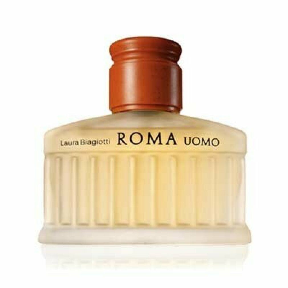 Laura Biagiotti Roma Uomo Eau de Toilette fles met bruine dop.