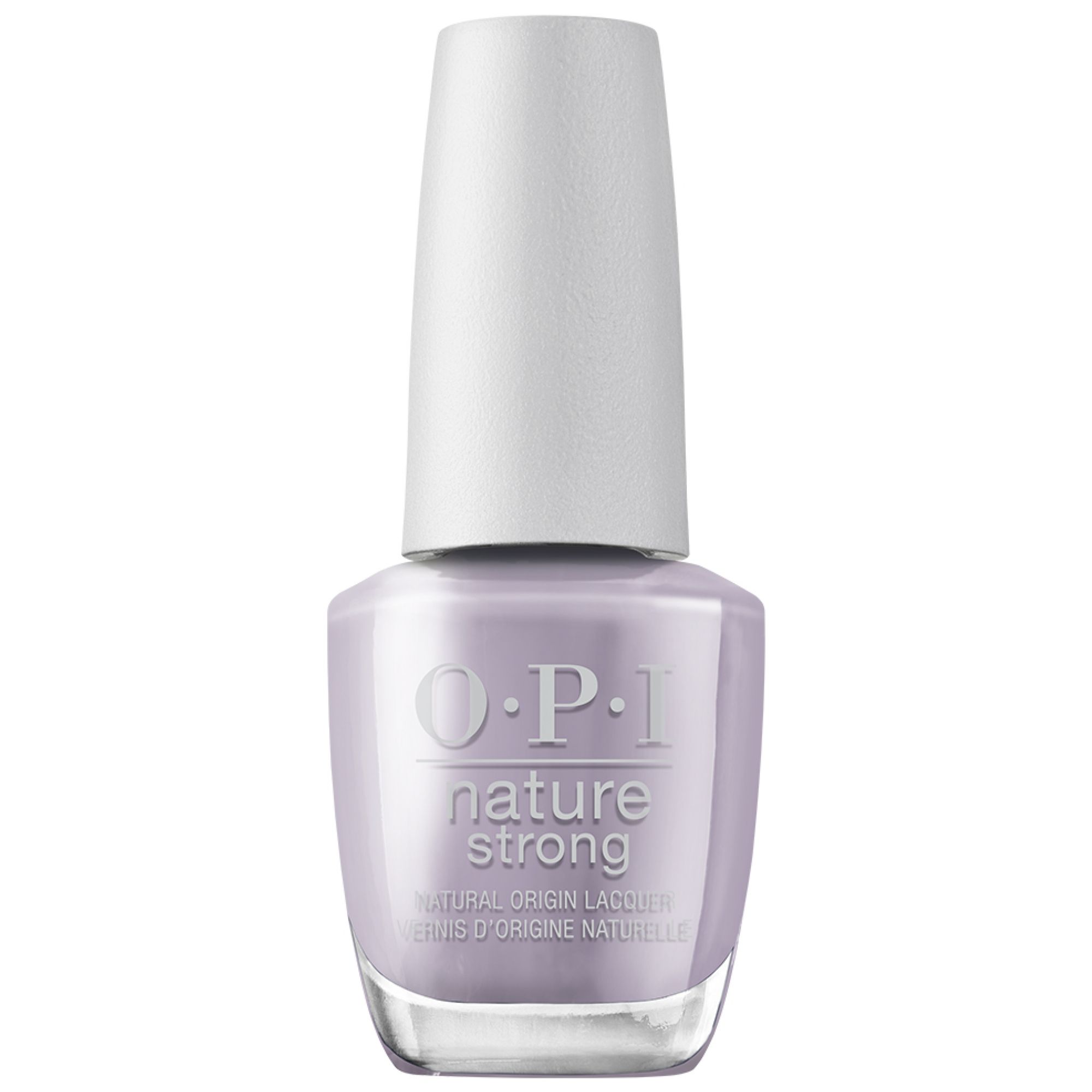 Vernis à ongles OPI Nature Strong 'Right as Rain', une teinte lavande pâle.