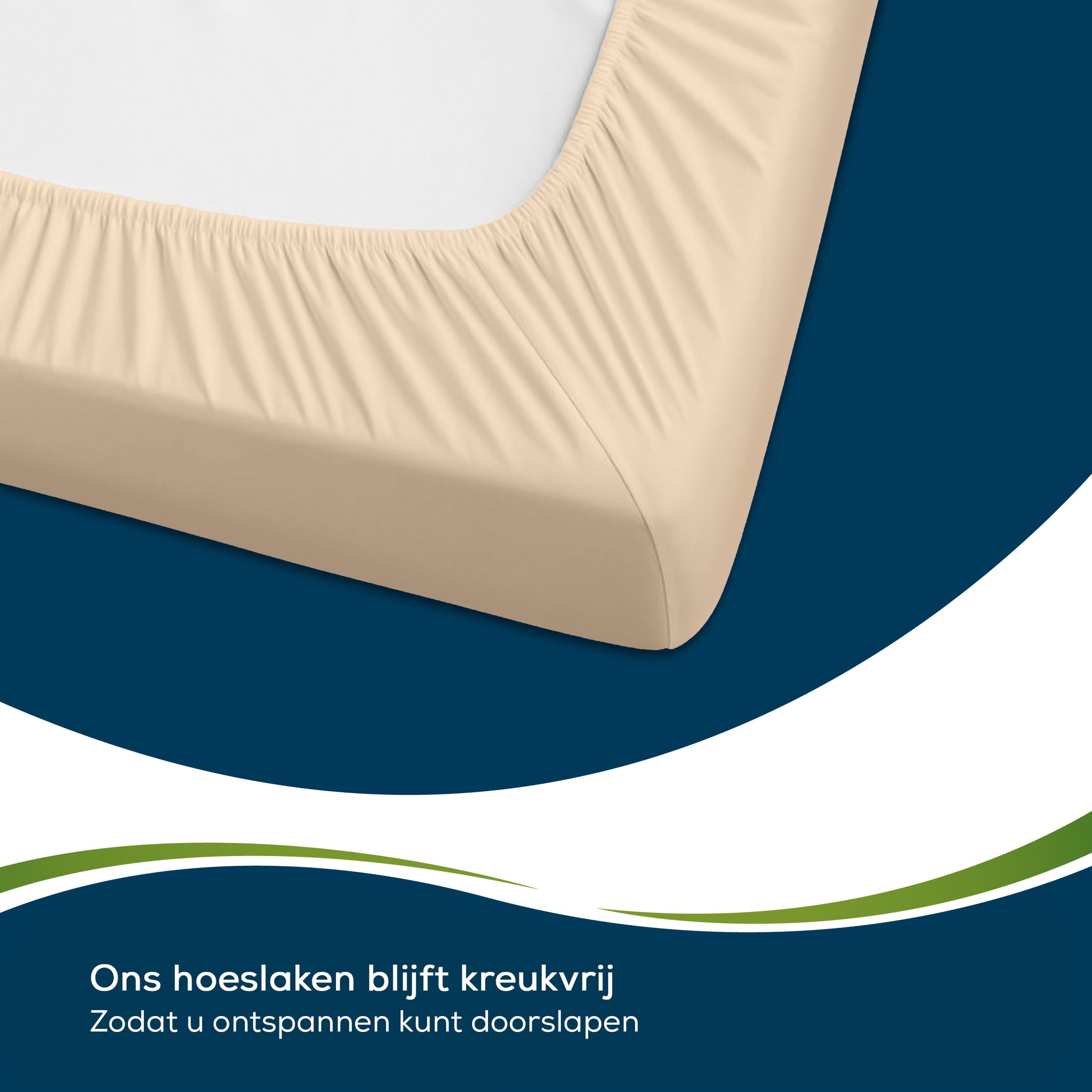 Sensalou hoeslaken 100 x 200 in beige